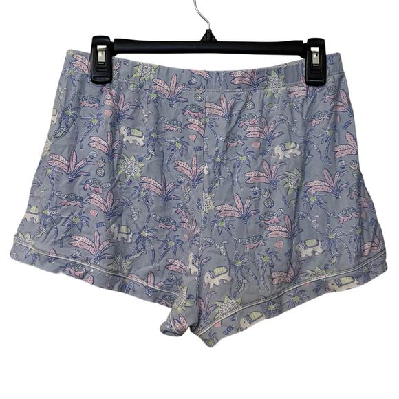 Roller Rabbit 100% Cotton Blue Pink Elephant Print Pajama Set Size Medium - Picture 7 of 9